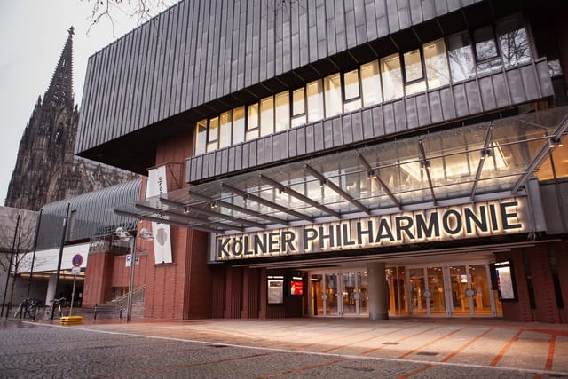Kölner Philharmonie exterior: iconic concert hall venue for corporate events and performances.
