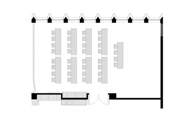 Classroom-style Space Unit 1 & 2 at 25hours Hotel The Circle for corporate meetings and events.