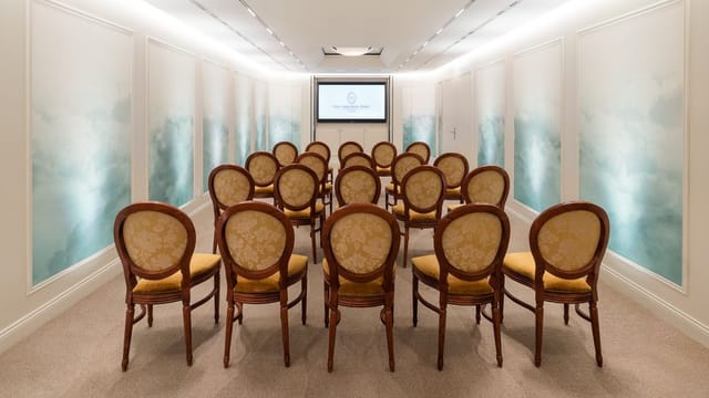 Theater-style boardroom at Excelsior Hotel Ernst for executive meetings and upscale training.