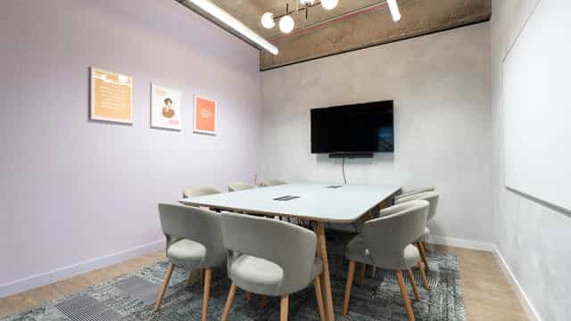 Modern meeting room at Runway East Aldgate East, perfect for presentations and collaboration.