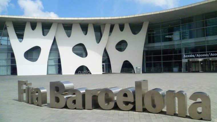 Fira Barcelona Gran Via entrance: modern trade show and corporate exhibition venue.