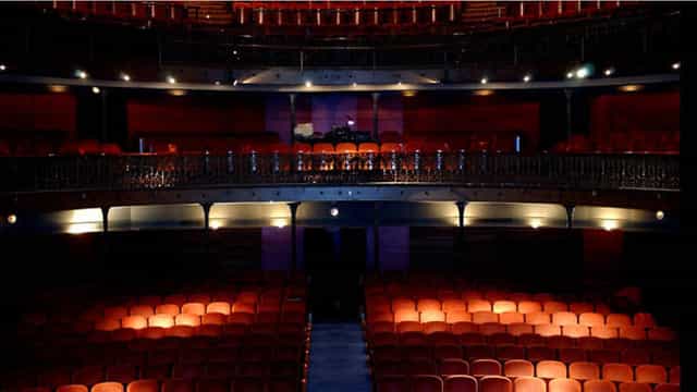 Proscenium theater in Ronda Barcelona for corporate keynote sessions and product launches.