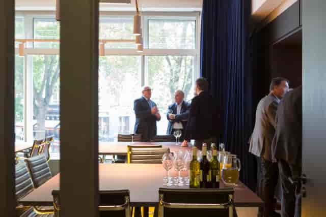 Boardroom reception, networking, business event