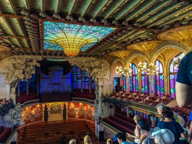Ornate Palau de la Música Catalana concert hall for exclusive gala events and performances.