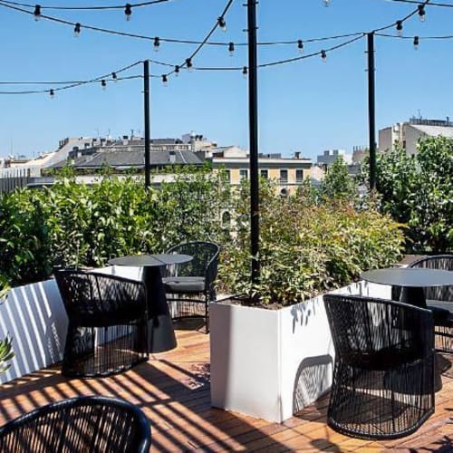 Modern Verbena Terrace rooftop for networking and cocktail events.