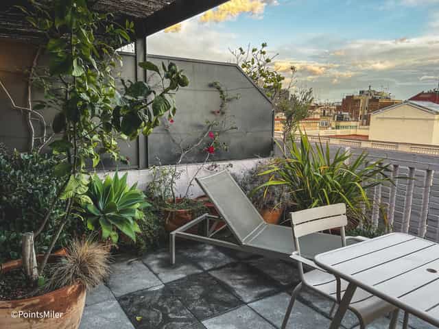 Outdoor terrace at Alexandra Barcelona Hotel for luxury executive retreats and incentive travel.