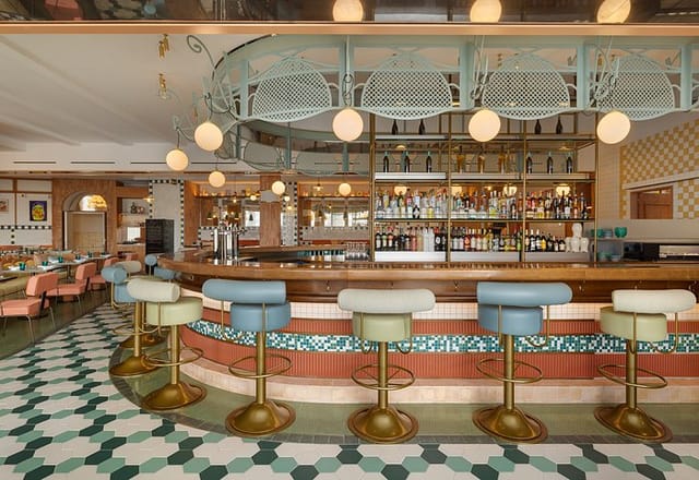 Art Deco lounge bar in SLS Barcelona for exclusive networking events and cocktail receptions.