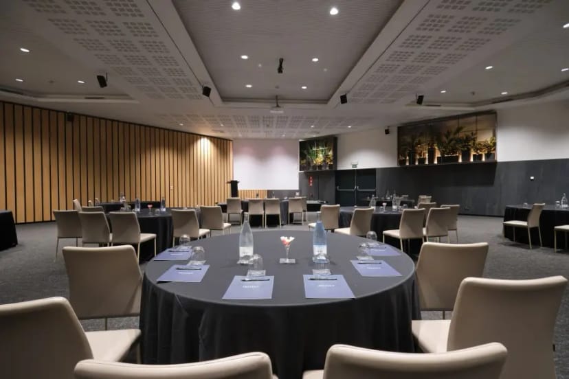 Sala Europa conference room: cabaret-style corporate event space for professional meetings.