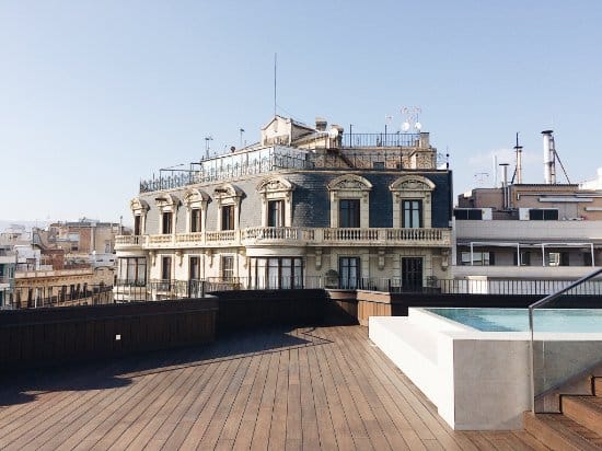 Modern rooftop terrace with pool at The Corner Hotel, perfect for boutique and networking events.