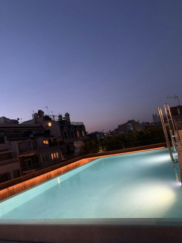The Corner Hotel rooftop terrace at sunset for VIP welcome reception and networking events.