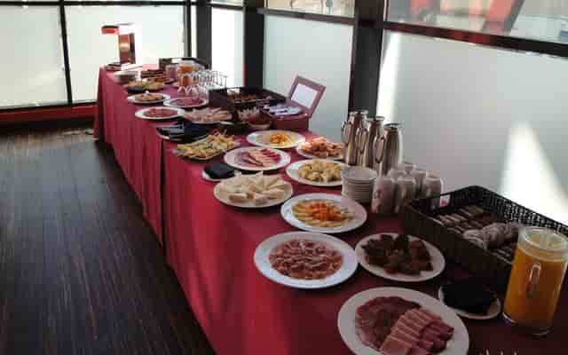 Barcelona restaurant breakfast buffet layout for hotel event catering.
