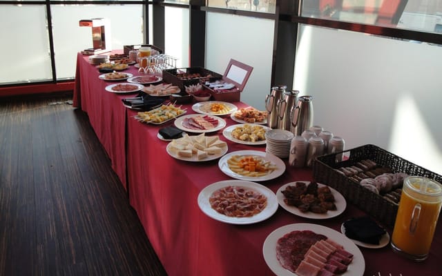Barcelona restaurant breakfast buffet layout for hotel event catering.