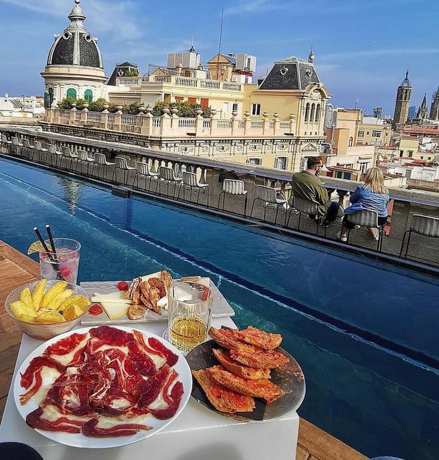 Rooftop tapas bar in Ohla Barcelona for executive receptions and premium corporate events.