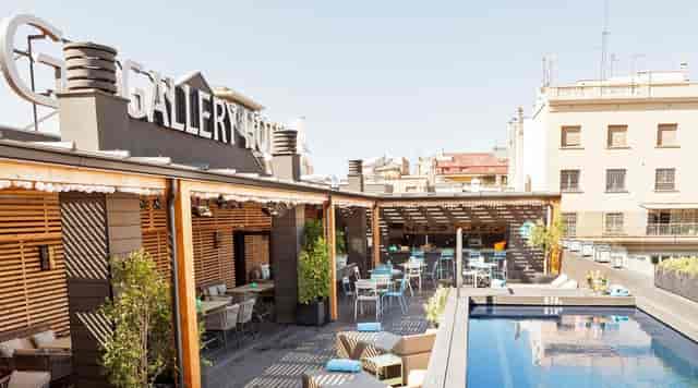 Rooftop event space at Gallery Hotel Barcelona for upscale networking and cocktail receptions.