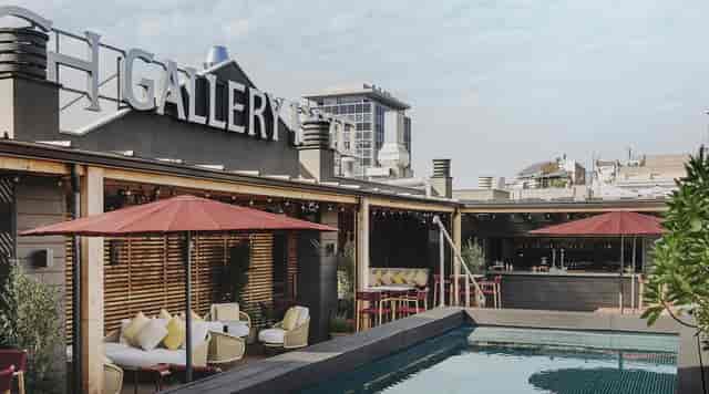 Rooftop pool event venue in Barcelona for luxury networking cocktails and corporate receptions.