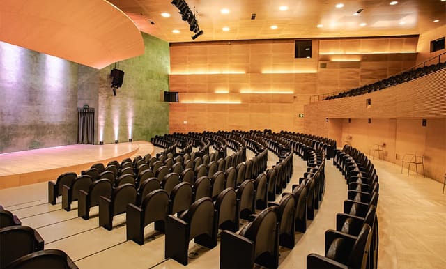 Auditori L'illa: Modern tiered auditorium for executive keynotes and professional panel discussions.