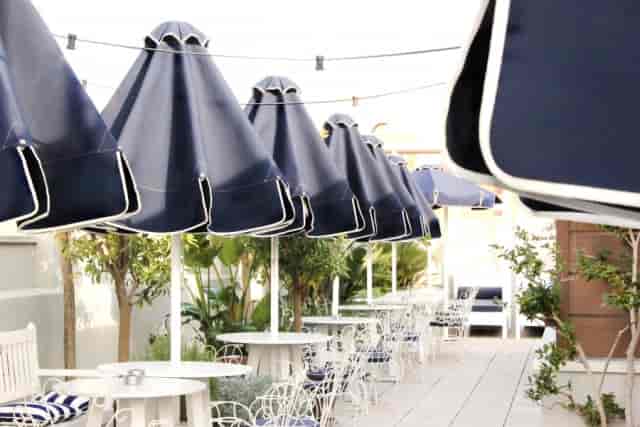 Hotel Midmost rooftop terrace: high-end cocktail reception area for corporate breakout events.