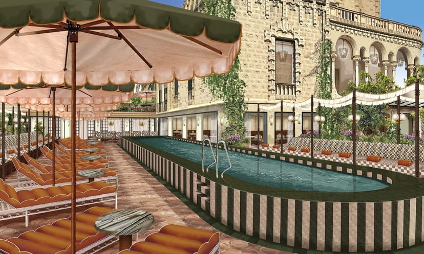 Soho House Barcelona rooftop terrace: luxury poolside venue for corporate events and receptions.