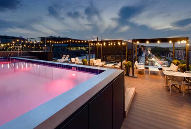 B Heaven Rooftop Bar, Warsaw: Upscale venue with lounge seating for cocktail receptions and networking.