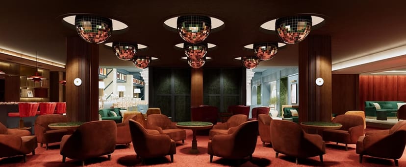 "Stylish Velvet Room in Mandala Club: plush seating for networking events and gatherings."