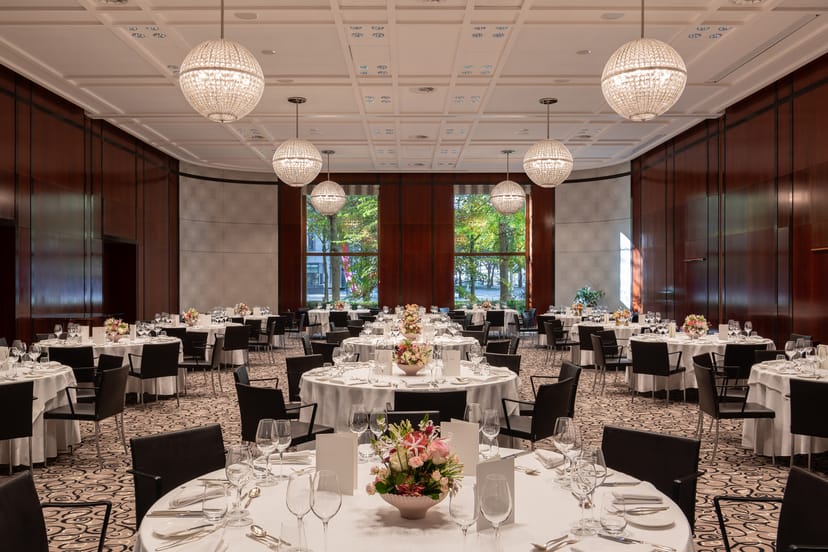 Elegant ballroom at The Charles Hotel Munich, ideal for weddings and corporate events.