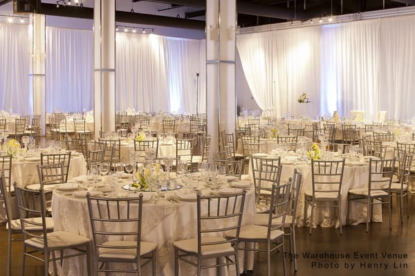 Vue Event Venue concert hall with pipe and drape for corporate galas and wedding receptions.