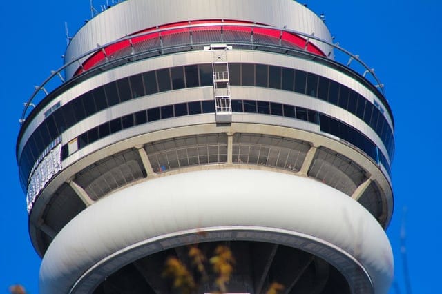 CN Tower observation deck: elevated event venue with panoramic skyline views for corporate galas.