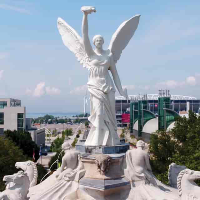 StudioEx landmark statue, ideal for outdoor event activations and branded photography backdrops.
