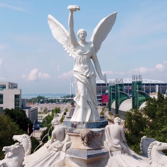 StudioEx landmark statue, ideal for outdoor event activations and branded photography backdrops.