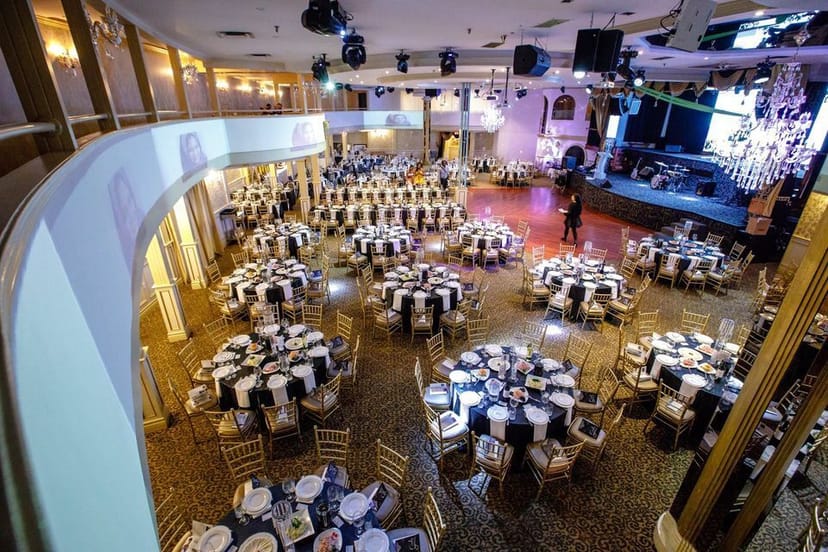 Elegant banquet hall at National Event Venue for corporate gatherings and wedding celebrations.