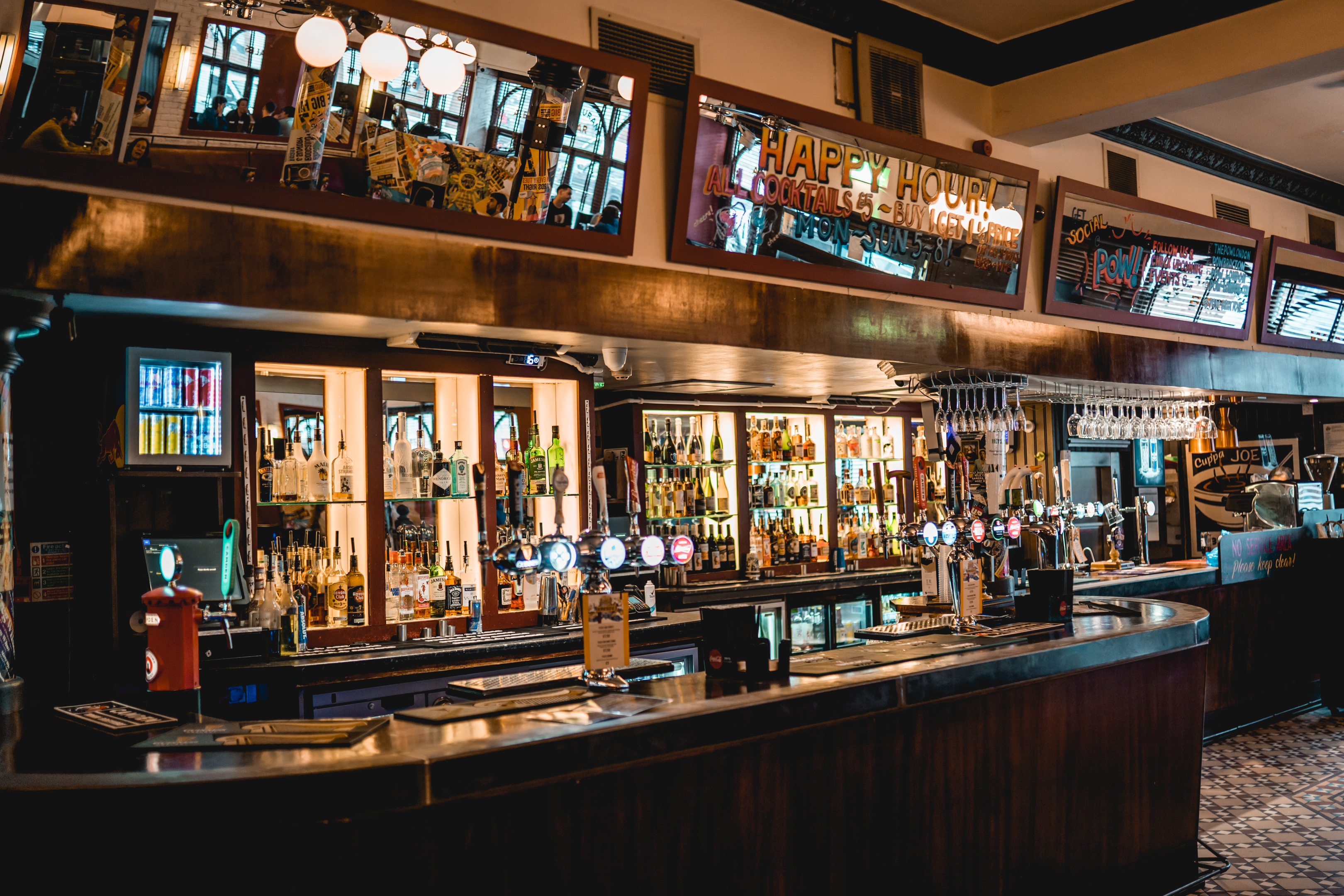 Stylish Prince Of Wales Pub bar, perfect for happy hours and casual receptions.