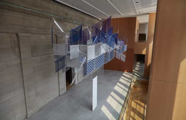 Art Gallery of Ontario atrium with suspended sculpture for elegant weddings and corporate events.