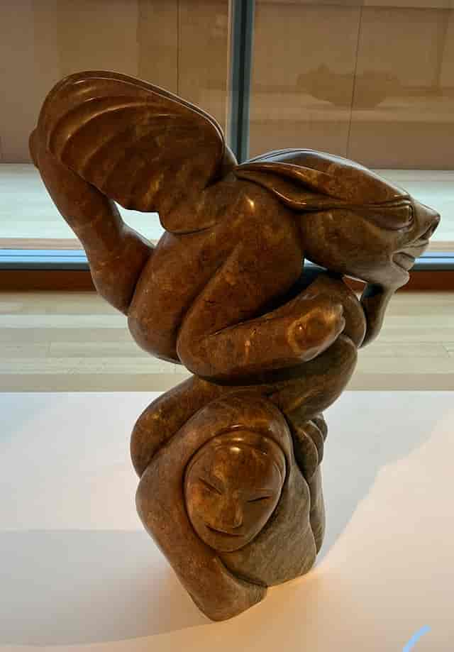 Polished stone sculpture in Art Gallery of Ontario seminar room for corporate events and meetings.