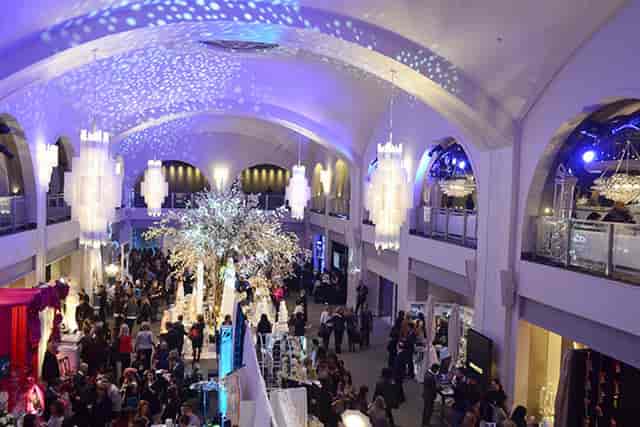 Arcadian Loft event space with dramatic lighting for corporate functions and gala celebrations.