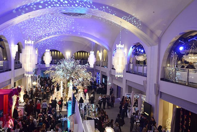 Arcadian Loft event space with dramatic lighting for corporate functions and gala celebrations.