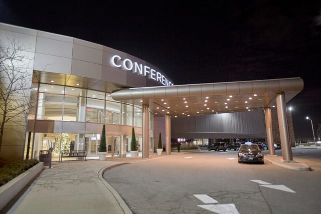 The International Centre meeting rooms with professional porte-cochère for event arrivals.