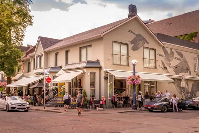Charming Sassafraz patio for upscale group dining and intimate corporate event receptions.