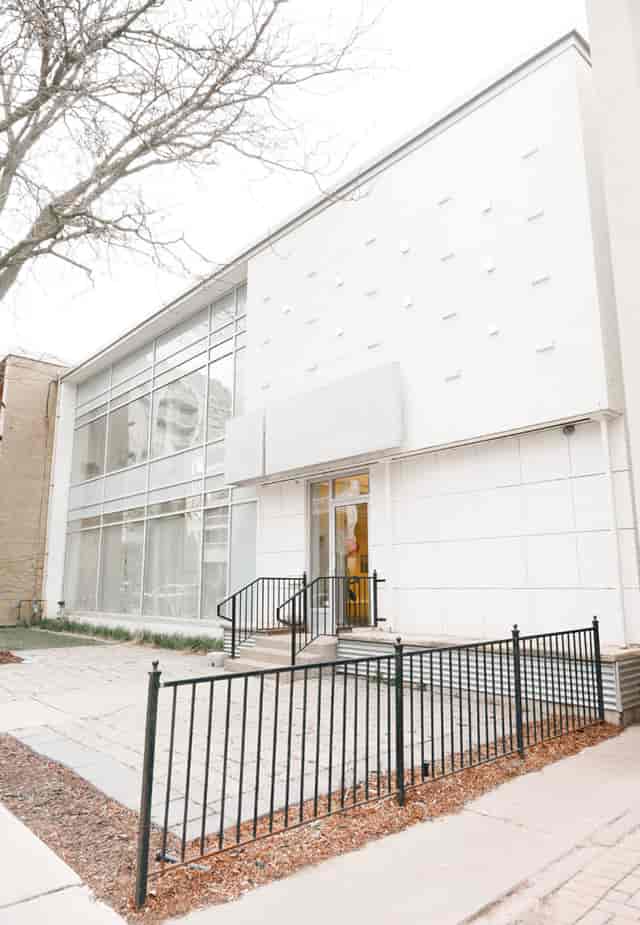 Modern Toronto gallery venue with high ceilings for intimate corporate events and art exhibitions.
