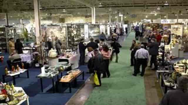 Toronto Congress Centre trade show floor with organized exhibition booths for corporate events.