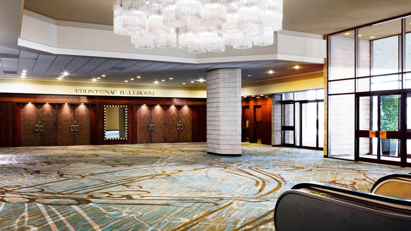 Westin Harbour Castle pre-function area for corporate event registration and cocktail receptions.