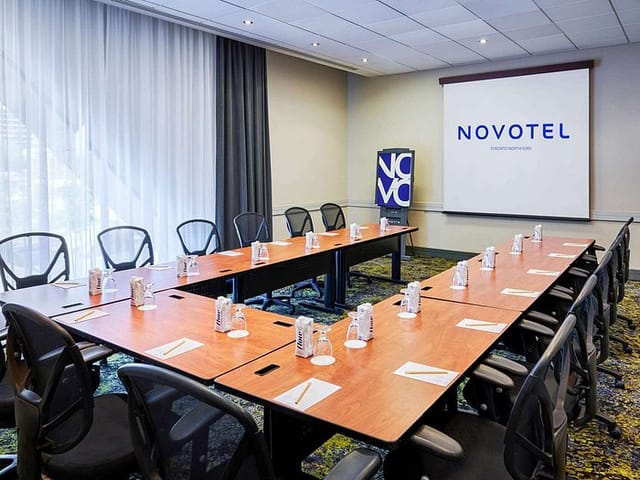 U-shape boardroom at Novotel North York, ideal for corporate meetings and collaborative events.