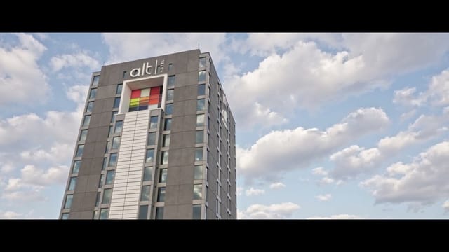 Alt Hotel Toronto Airport exterior for corporate travel and small business meetings.