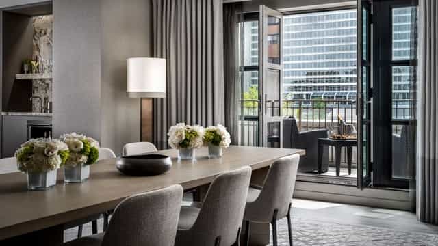 Neil Young Room boardroom at The Hazelton Hotel, Toronto for executive meetings and corporate events.