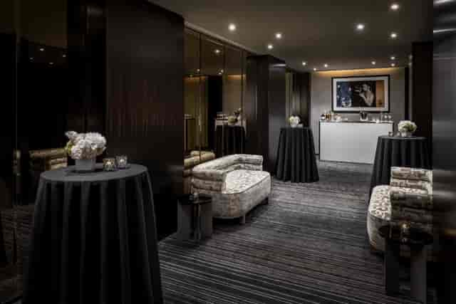 Luxe cocktail reception at Norman Jewison Cinema, Toronto: high-end event space with lounge seating.