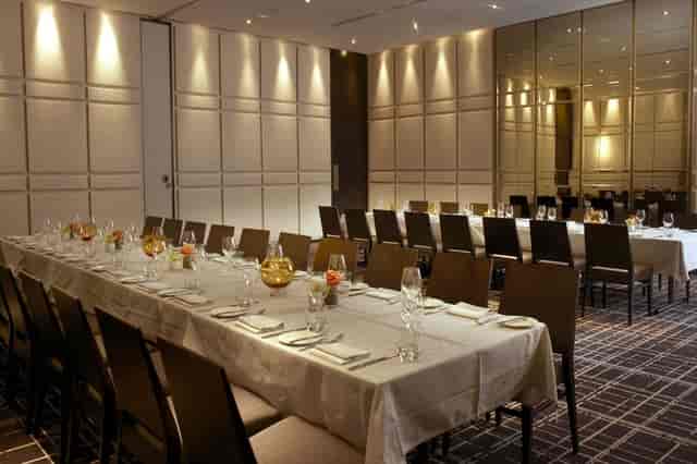 Boardroom at The Hazelton Hotel Toronto: Sophisticated long-table setup for corporate events.