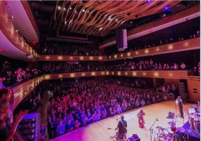Multi-level Concert Hall theater seating for premium keynote events and performances.