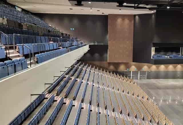 Modern tiered auditorium at Great Canadian Toronto for corporate events and plenary sessions.