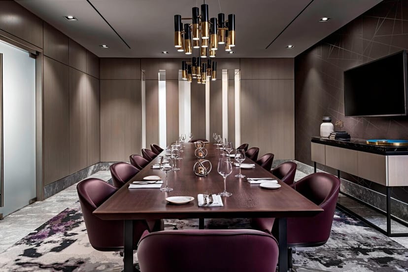 Monarch Room boardroom set for luxury private dining and VIP corporate events.