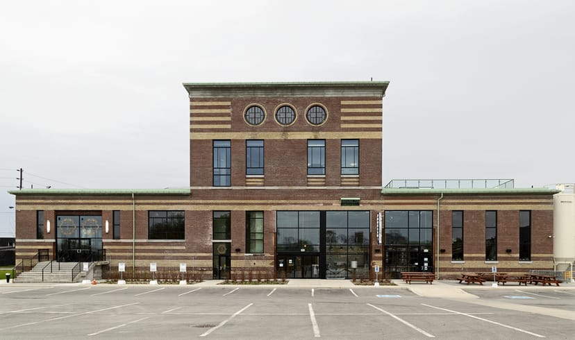 Industrial-chic rooftop terrace at The Symes for corporate events and wedding venue rentals.