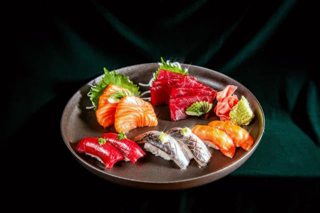 High-end sushi platter catering for VIP lunch or corporate reception.
